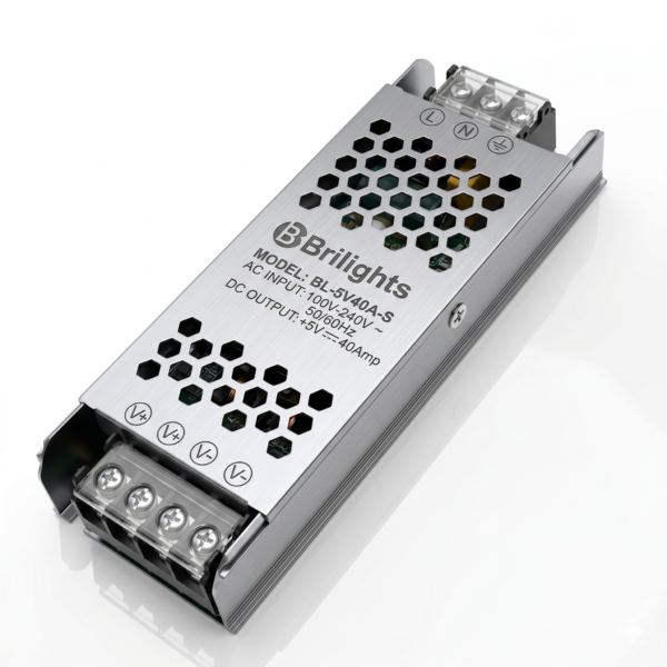 Brilights 5V 40A Pixel LED Power Supply 200W Output