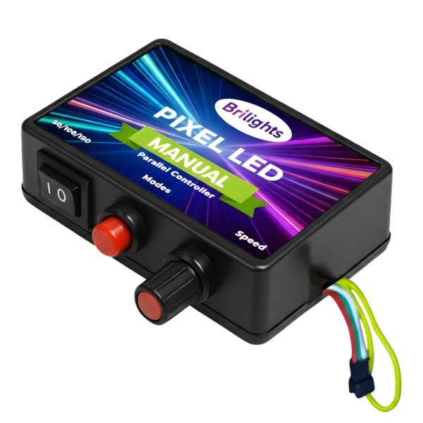 Brilights Manual Parallel LED Pixel Controller | 100+ Patterns | Speed & Color Control | WS2811 Compatible